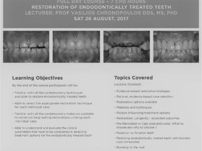 AICE ENDODONTICALLY TREATED TEETH COURSE AUGUST 2017