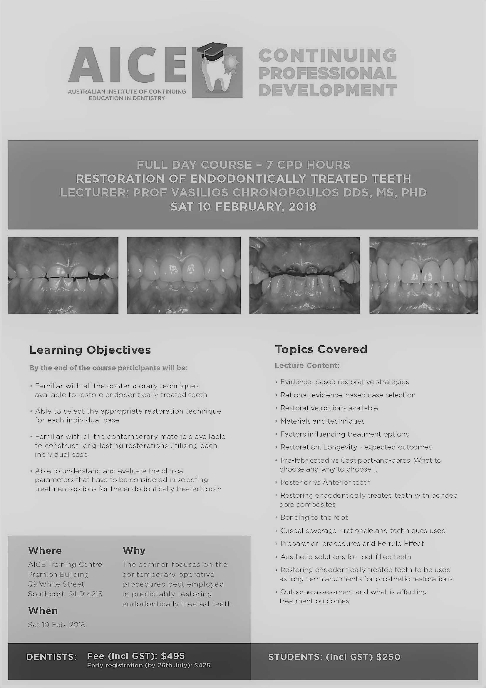 AICE Dentistry CPD course endodontically treated teeth